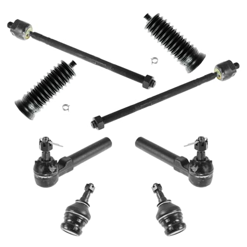 TRQ Front Steering and Suspension Kit Tie Rods Ball Joints Rack and Pinion Bellows Compatible with 1993-1997 Subaru Impreza 1993-2004 Legacy 2000-2004 Outback 2003-2006 Baja