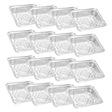  Cabilock 20 Pièces plaque de gril feuille d\'étain lèchefrite plat de service en aluminium grille plateaux en aluminium moule en papier d\'aluminium feuille de gril Silver