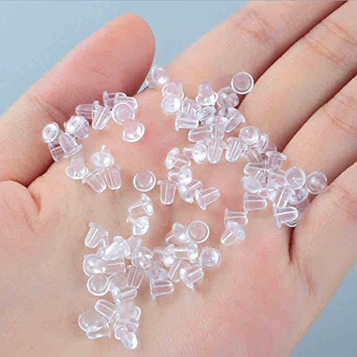 Mmq Silicone Earring Backs For Studs 600 Pcs, Clear Earring Backings, Hypoallergenic Rubber Earring Stoppers, Secure And Comfortable Earring Backs Replacements With Storage Box (Style B) #TOP5
