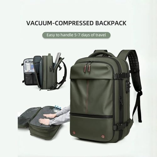Ekon Vacuum Backpack, Ekon One Vacuum Back Pack Travel, 60l Large-Capacity Expandable, Expandable Bacpacks (Black,No airbag)3