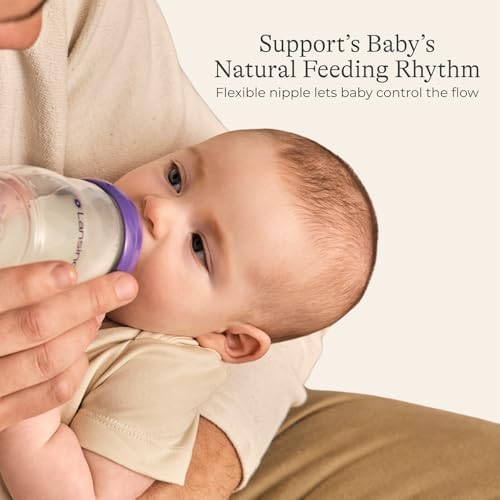 Lansinoh Anti-Colic Baby Bottles, Slow Flow Nipples (S), 160 ml, 3 Count