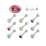 SSQKYZCSYZ Tongue Rings - 6 pc Mix-color Stainless Steel Tongue Nipple Rings Piercing Jewelry For Women & Men