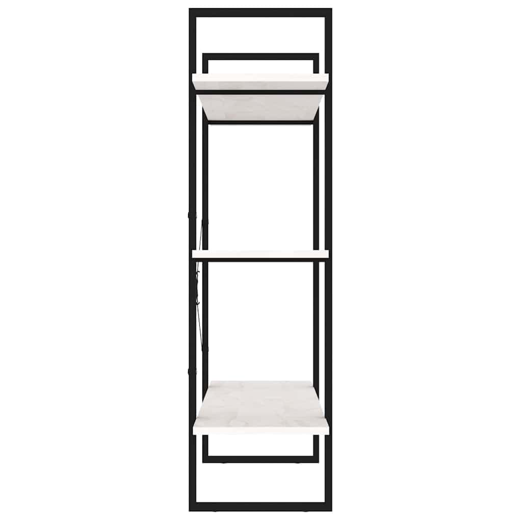 Bücherregal aus Massivholz Kiefer Weiß 100x30x105 cm, 3 Böden Standregal für Wohnzimmer, industrielles Design, robust und langlebig, einfache Reinigung mit feuchtem Tuch