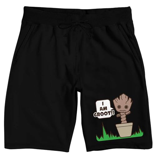 Marvel Kawaii I Am Groot Men's Black Lounge Shorts