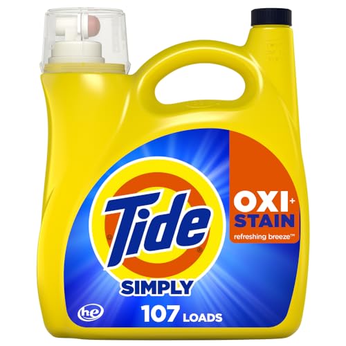 Tide Simply Oxi Boost + Ultra Stain Release, 151 fl oz, 107 Loads, Tough on Stains, Whitens,...