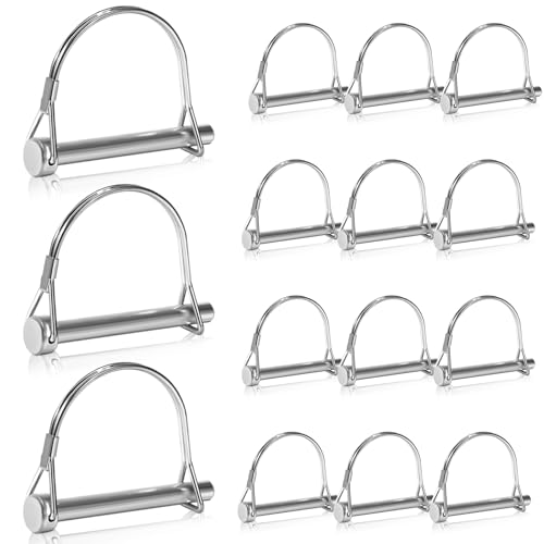 Pack of 15 Folding Pipe Pins with Locking Lock Locking Pin 8 x 45 mm Folding Splint D-shape Galvanised Locking Bolts for Trucks Tractors Trailers