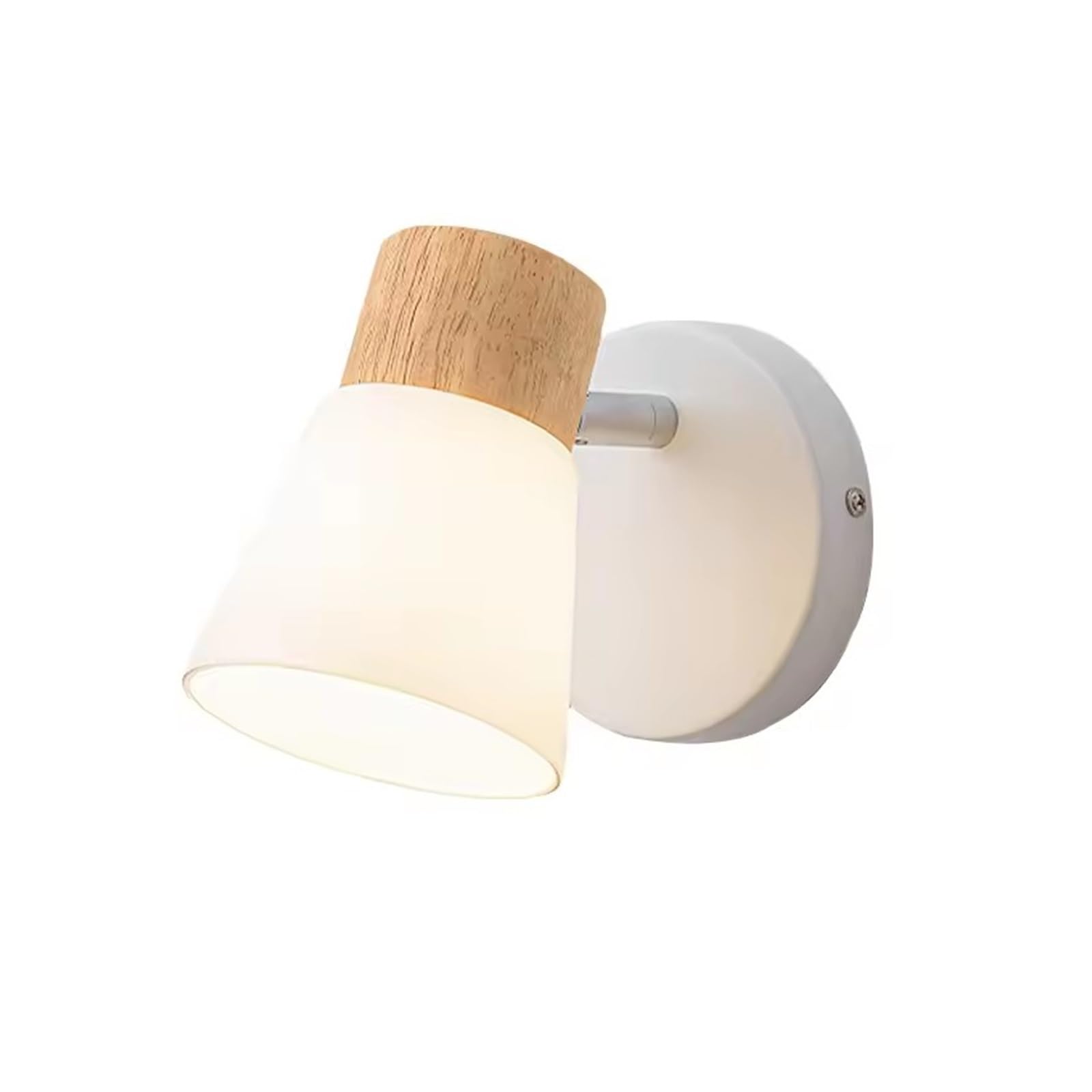 IvyLoutish Nordic Wall Lamp with Glass Lampshade Bedside Bedroom Wood Wall Lights Wooden Corridor Staircase Background Sconce,Modern