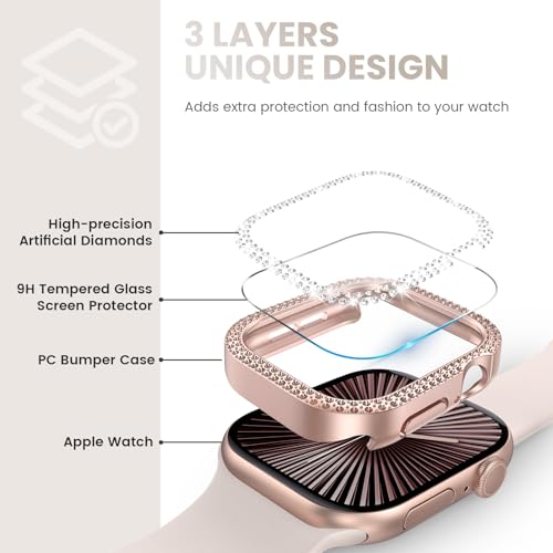 Tensea [3pcs Screen Protector Bling Case for Apple Watch Series 11/10 46mm by Tensea - Used condition - Image 5