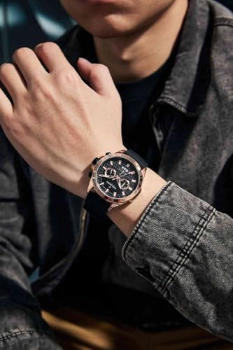Image of Daniel Hechter Paris Pantheon Collection Pantheon Collection Unique Multifunctional Watch for Men with Textured Round Dial Silicon Strap & Date Indicator-DHM1010
