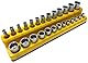Steckschlüssel Magnethalter für 1/4 (6.3 mm) Stecknüsse (lang + kurz) Magnetische Werkzeug-Organizer Nusshalter Magnetleiste (für 26 Stück 1/4 Einsätze)