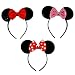 Disney Girls Minnie Mouse Acrylic Knit Winter Headwear with Character Bow and Matching Glove Set