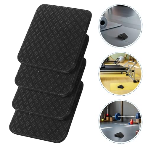 8 piezas de tapete protector para piso de caminadora color negro PU miniatura 5