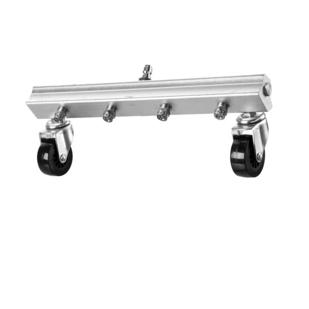 Limpiador de Suelos para Hidrolavadora de Alta Presión 4 Boquillas | Conector Rápido de 1/4 Pulgada, Ruedas Omnidireccionales, Acero Inoxidable y Aleación de Aluminio