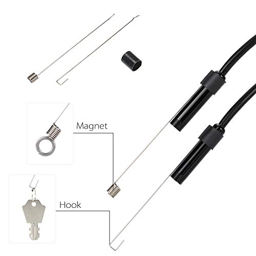 DECDEAL Câmera de endoscópio sem fio WiFi Inspeção por endoscópio 7mm 2.0MP HD Câmera de cobra de in