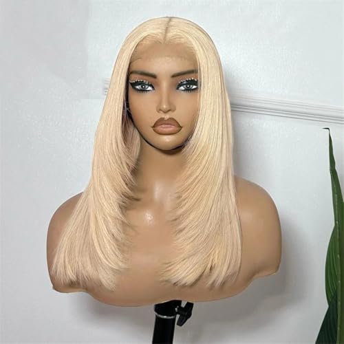 Perruque Cheveux Naturels Blonde 613 20 Pouces Haute Densité 13x4