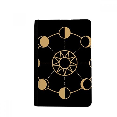 Sun Moon Totem Pattern Shape Passport Holder Notecase Burse Wallet Cover Card Purse