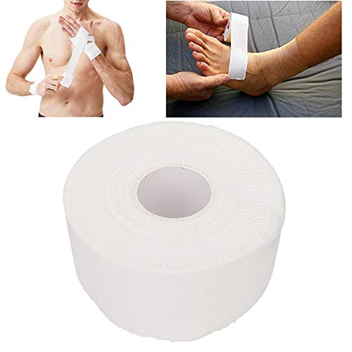 Flexible Fabric Sports Tape, Cotton Waterproof Not Easily Loosened Athletic Sports Tape, White Easy To Tear Wrap Toes Wrists(3.8Cm13.7M) #TOP5