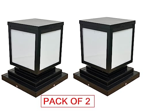 Image of BrighLyt Outdoor Gate Light & Garden Gate Lamp - Waterproof Pillar Light for Main Entrance, Balcony & Pathway (GL21, Pack of 2)