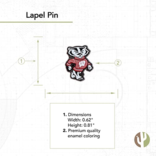 Desert Cactus University of Wisconsin Lapel Pins Badgers UW Madison University Logo Enamel Made of Metal2