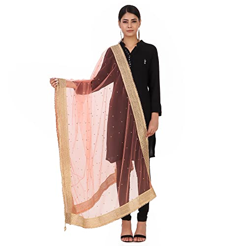 Image of Traditions Bazaar Women's Net Zari Border Dupatta