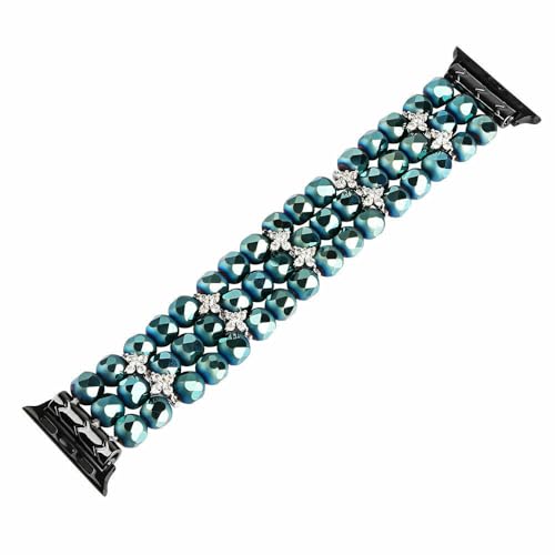Bracelet montre perles cristal bleu pour illuminer vos soirées étui 40mm