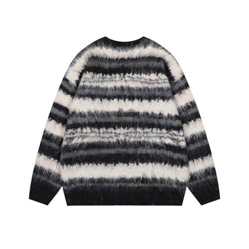 Men's Round Neck Pullover Sweater Casual Lightweight Knitted Sweaters Patchwork Color Block Stripe Soft Sweaters4