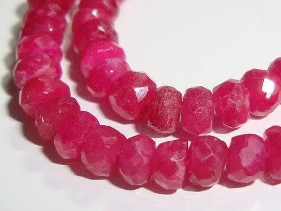 Ruby Rondelles Beads 3mm perles rubis framboise fabrication bijoux DIY