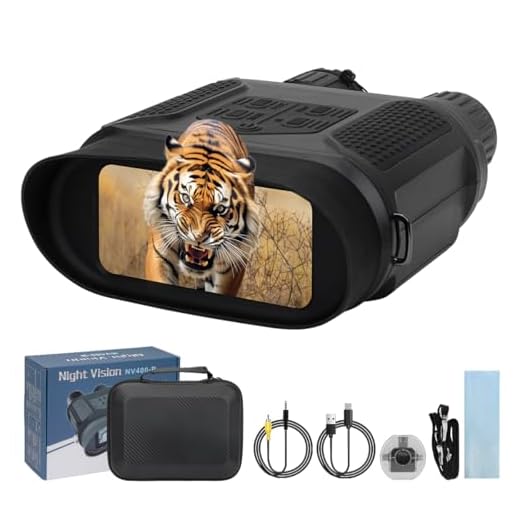 WILDGAMEPLUS Pro Night Vision Binoculars, Digital Infrared, 4" Screen, 2X Zoom, Essential Outdoor Deer Hunting Accessories, Tactical Gear, Security Goggles, 32GB Card, Multifunction Card Reader, Case