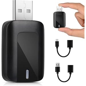 Euakee Android Auto & Car-Play Draadloze Adapter, Plug & Play 5GHz WiFi Wireless Car-Play Dongle, eenvoudig te updaten bekabeld Car Play Wireless past Auto 2016+