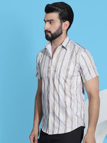 Image of Indian Needle Men's Striped Regular Fit Shirts