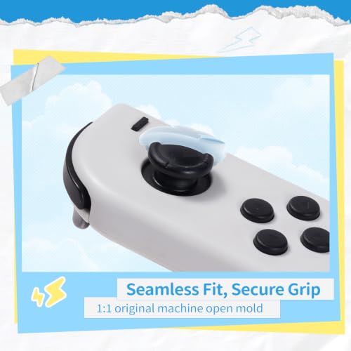 Image of GeekShare Thumb Grips, Cute Weather Mood Silicone Joystick Caps, Lightning Rain Cloud Design Analog Stick Covers Compatible with Nintendo Switch /OLED /Lite, 4PCS