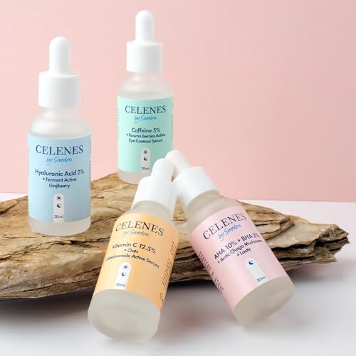 Celenes by Sweden AHA 8% + BHA 2% + Champiñón Chaga Ártico y Ácido Láctico Serum - Sin Fragancia, Alcohol, Parabenos para Piel Propensa al Acné - Exfoliante y Reafirmante, Peeling Nocturno, 30ml - imagen 9