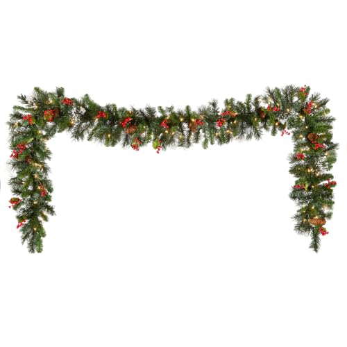 National Tree Company 9ft Pre-Lit Wintry Pine Flocked Christmas Garland