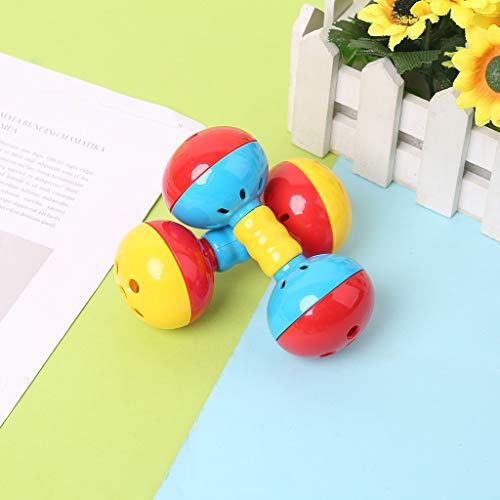 Thereisno Bell Bird Toys Colorful Plastics Interactive Dual Balls Parrot Toy for African Greys Cockatoo Small Medium Parrots Hanging Pendant