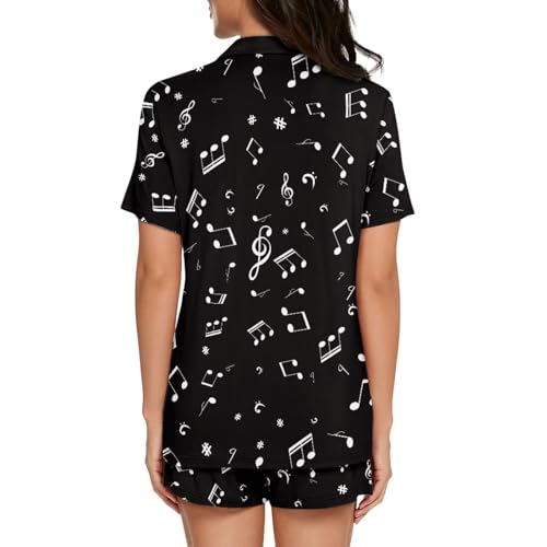 Image of Women's Short Sleeve Sleepwear Pajamas Nightwear with Pockets | skin-friendly breathable material resists pilling fading and deformation after repeated washing