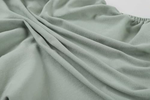 Image of 100% Organic Cotton Bassinet Sheets Compatiable with Halo Bassinest Swivel Sleeper, Jersey Knit Fitted Sheets for Baby Boys and Girls, 2 Pack, Olive and Sage
