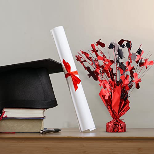 Image of Jetec 3 Pcs Graduation Table Centerpieces Graduation Table Decoration Glitter Foil Graduate Centerpieces for 2026 Grad Party Graduation Certificates(Red)
