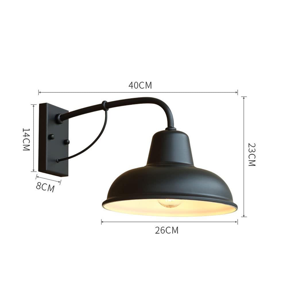 Aplique de pared para exteriores, luz de granero con cuello de cisne de granja, luces de montaje en pared exterior, lámpara de pared con farol de pared negro mate, para iluminación exterior para