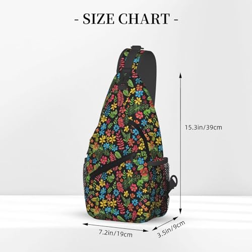 Bolso cruzado floral verde para mujer tejido nylon miniatura 7