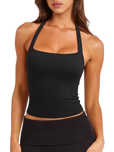 Womens Workout Tops Sports Bra Longline Padded Bra Summer 2026 Black Small