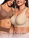OEAK Womens Wireless Jelly Bra Plus Size Supportive Seamless Bras Full Coverage Push Up Comfortable No Underwire Tshirt Bras Coffee L