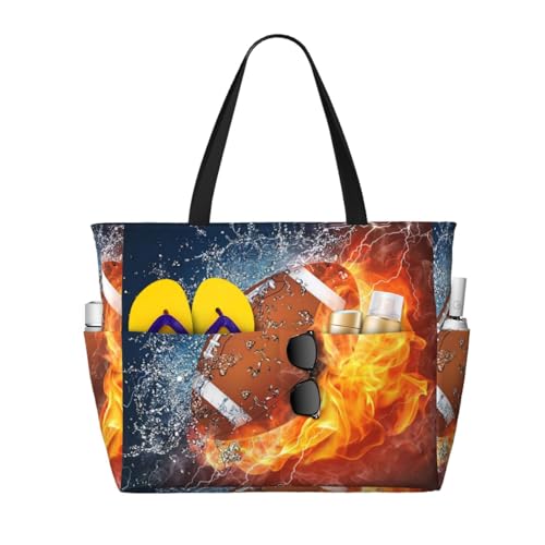 Sac de plage feu de football grand sac fourre-tout femme fini le manque de place en vacances
