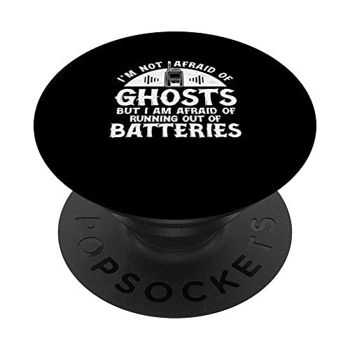 Paranormal Investigator Not Afraid Of Ghosts Ghost Hunting PopSockets Swappable PopGrip, Black