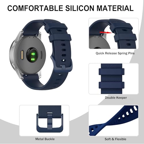 Issinlky band Compatible with Garmin Venu 4 41MM/Venu 2S/3S/Vivomove 3S/Vivoactive 4S, 18MM Soft Silicone band for Fossil Gen 6/5E/3/4/Withings Steel HR 36mm/ScanWatch 2 38mm by Issinlky - Used condition - Image 2