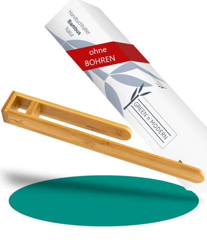 Handtuchhalter Holz ohne Bohren I Bambus Handtuchstange selbstklebend I 38 cm Gästetuchhalter Handtuchstange I Küchentuchhalter Badezimmer Gästetuchhaken Cover