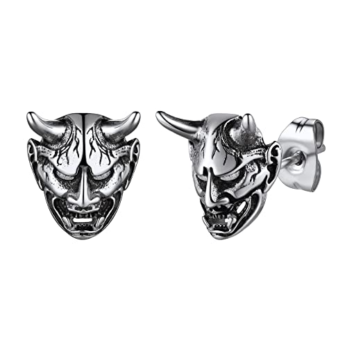 Richsteel Pendientes Demonio Cabeza de Diablo Gotico Fantasma