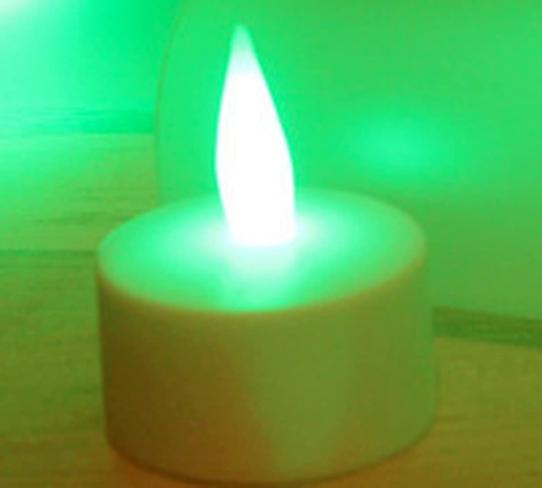 ausuky Flameless LED Rechargeable Candles USB Charger Battery Operated Tea Lights Lamp (Green)
