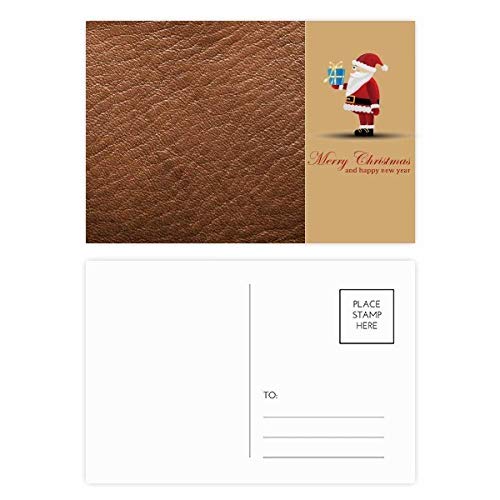 Lot de 20 cartes postales Père Noël en cuir marron abstrait
