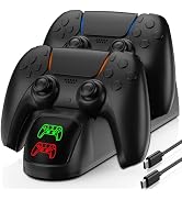 PS5 Controller Charger Station for PlayStation 5 Dualsense, PS5 Controller Charging Dock with Cle...