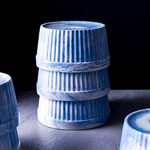 Yundu 8 Ounce Blue Marble Ceramic Ramekins thumb #3